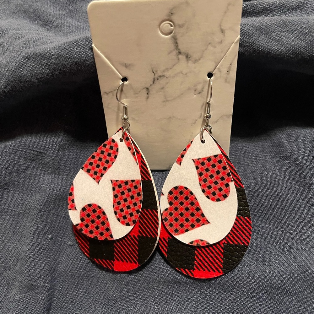 Faux leather earrings